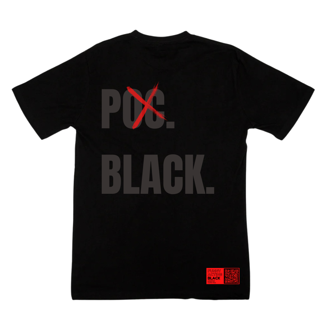 I Am Black : Short Sleeve T-Shirt (Black on Black)