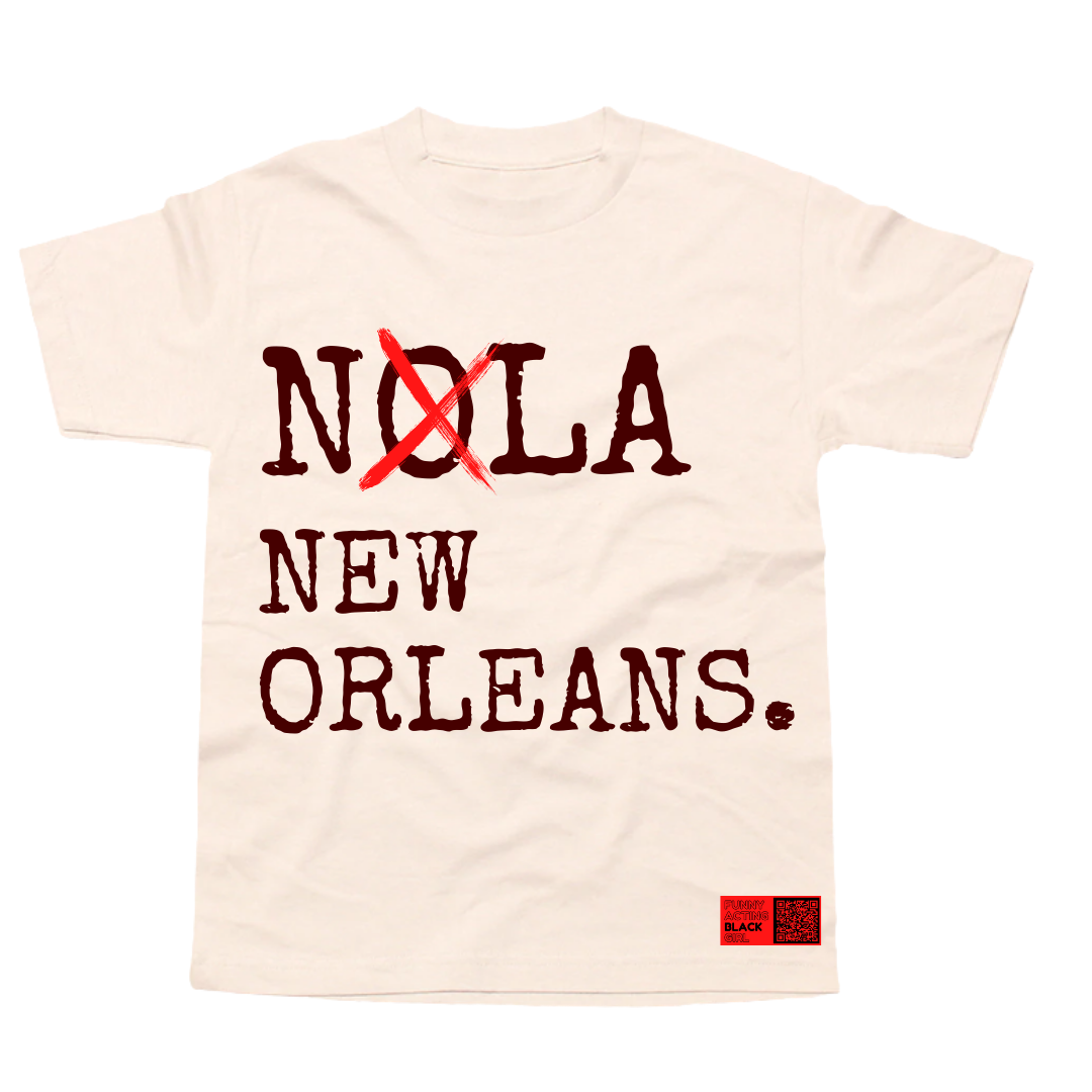 New Orleans. Not Nola : Short Sleeve T-Shirt (Cream) S