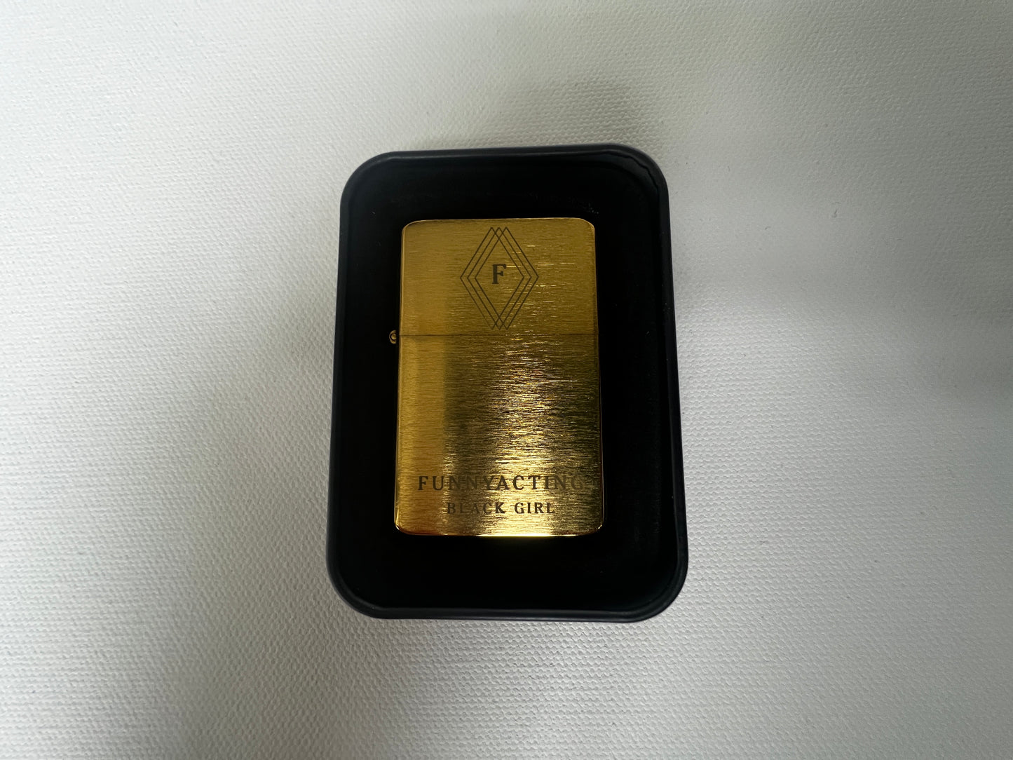 Zippo-Style Gold Brushed Chrome Windproof Lighter